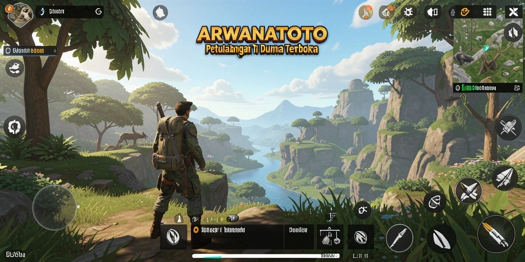 Tampilan gameplay ARWANATOTO yang memukau di dunia terbuka.