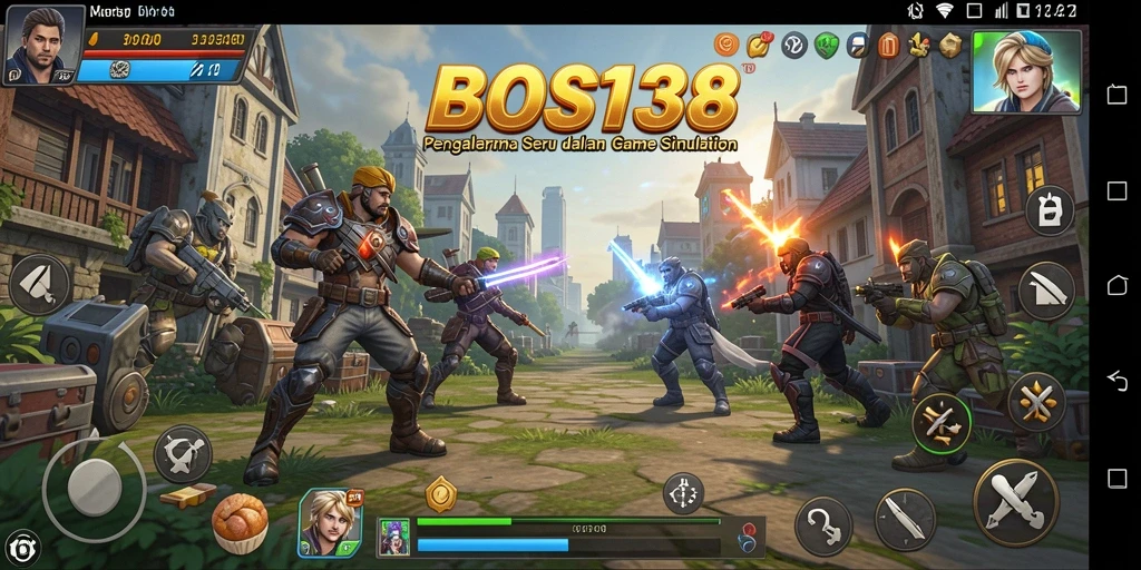 Screenshot utama BOS138 menampilkan gameplay simulasi yang mendalam dan interaktif.
