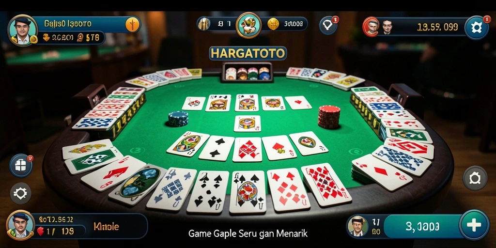 Screenshot gameplay HARGATOTO yang menunjukkan serunya bermain Gaple.