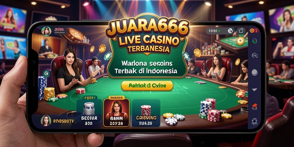 Tampilan gameplay Live Casino JUARA666 yang memukau dan interaktif.