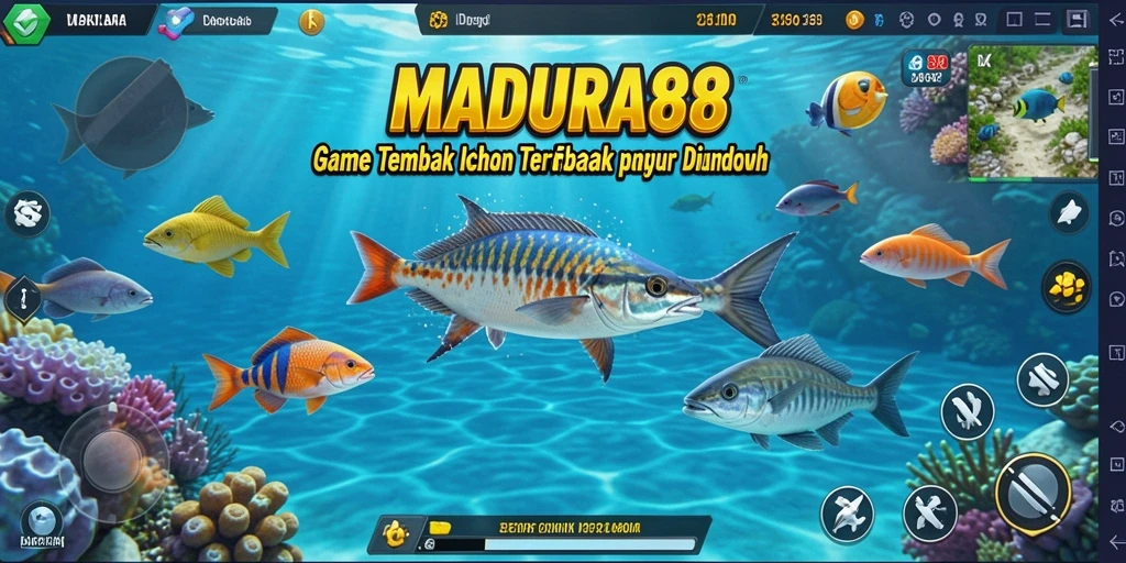 Tampilan seru gameplay MADURA88 dalam tema Tembak Ikan.