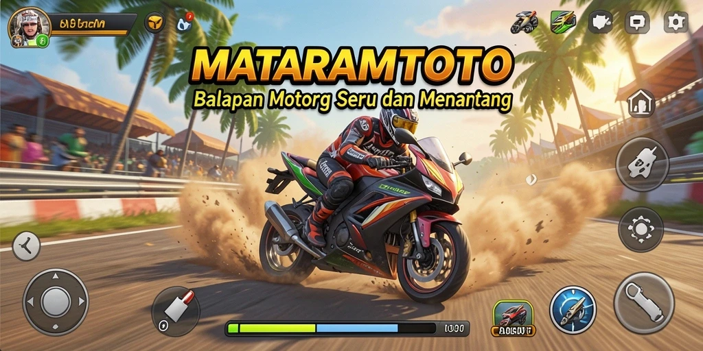 Gameplay seru dan mendebarkan dari MATARAMTOTO saat balapan motor.