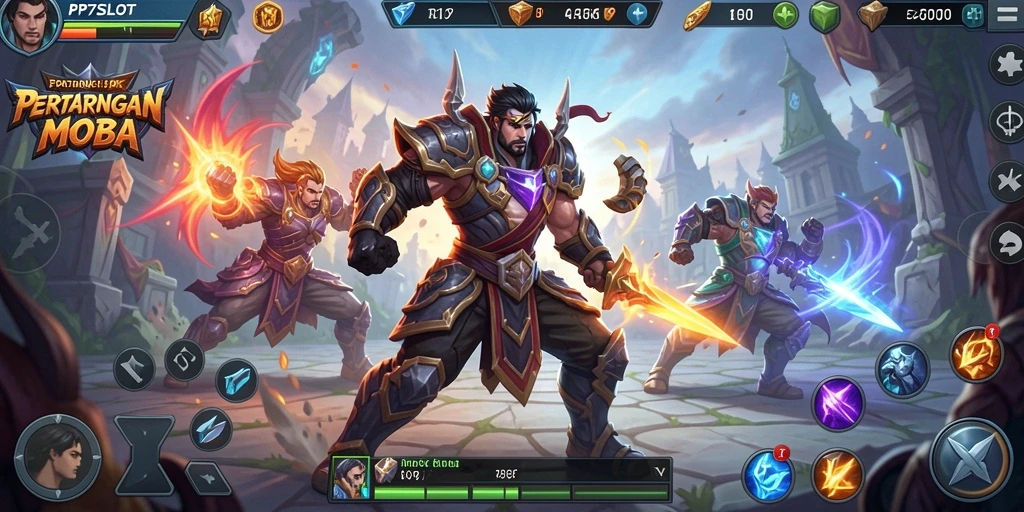 Tampilan gameplay MOBA yang mendebarkan di PP7SLOT.