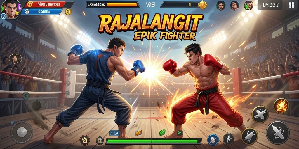 Tampilan epik pertarungan karakter dalam RAJALANGIT.