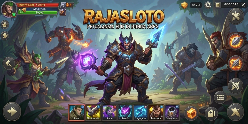 Tampilan gameplay seru di <strong>RAJASLOTO</strong> saat melawan monster raksasa.