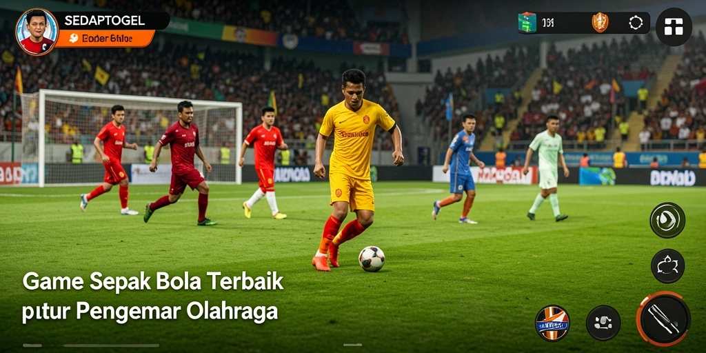 Screenshot gameplay SEDAPTOGEL dengan aksi sepak bola yang menegangkan.
