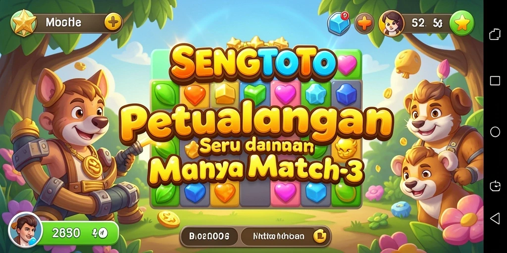 Screenshot gameplay SENGTOTO yang menunjukkan aksi mencocokkan item.