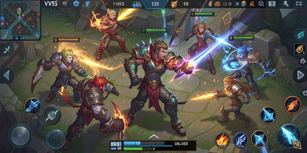 Gameplay seru dan strategis dalam pertarungan MOBA.